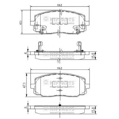 NIPPARTS j3600323 -  Комплект тормозных колодок, дисковый тормоз