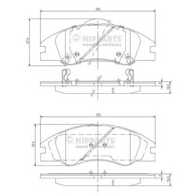 NIPPARTS j3600326 -  Комплект тормозных колодок, дисковый тормоз