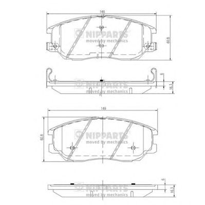NIPPARTS j3600327 -  Комплект тормозных колодок, дисковый тормоз