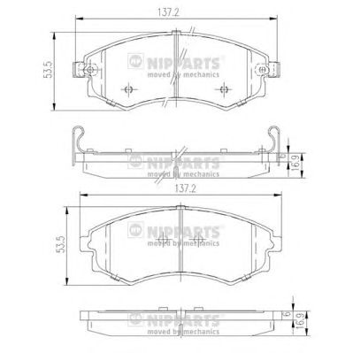 NIPPARTS j3600401 -  Комплект тормозных колодок, дисковый тормоз