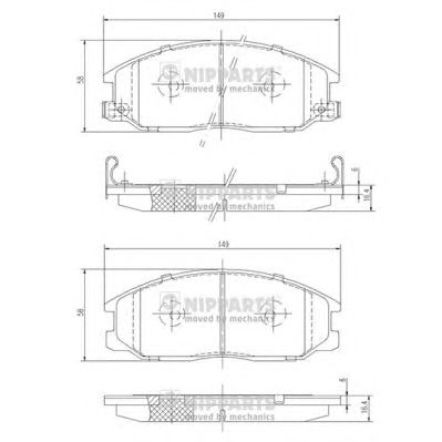 NIPPARTS j3600526 -  Комплект тормозных колодок, дисковый тормоз