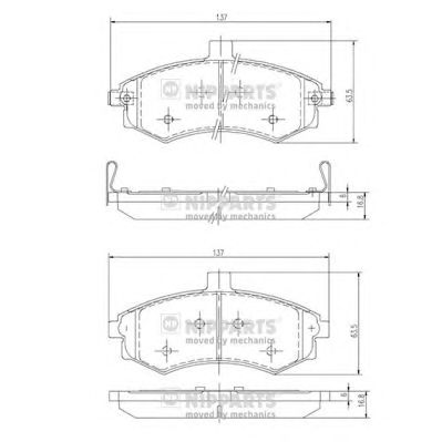 NIPPARTS j3600535 -  Комплект тормозных колодок, дисковый тормоз
