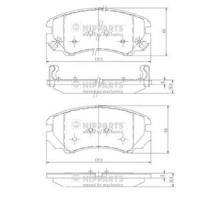 NIPPARTS j3600541 -  Комплект тормозных колодок, дисковый тормоз