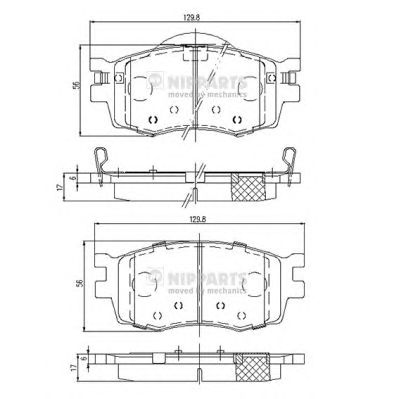 NIPPARTS j3600542 -  Комплект тормозных колодок, дисковый тормоз
