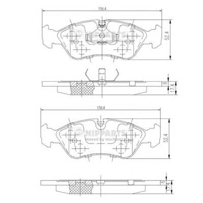 NIPPARTS j3600900 -  Комплект тормозных колодок, дисковый тормоз