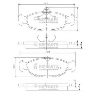 NIPPARTS j3600901 -  Комплект тормозных колодок, дисковый тормоз