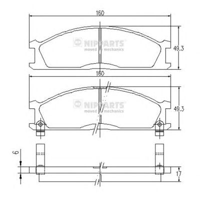 NIPPARTS j3601037 -  Комплект тормозных колодок, дисковый тормоз