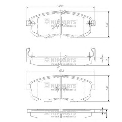 NIPPARTS j3601044 -  Комплект тормозных колодок, дисковый тормоз