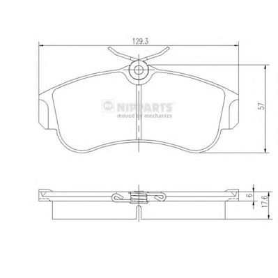 NIPPARTS j3601051 -  Комплект тормозных колодок, дисковый тормоз