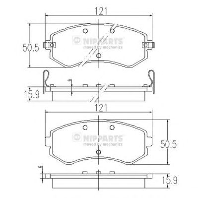 NIPPARTS j3601060 -  Комплект тормозных колодок, дисковый тормоз