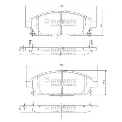 NIPPARTS j3601071 -  Комплект тормозных колодок, дисковый тормоз