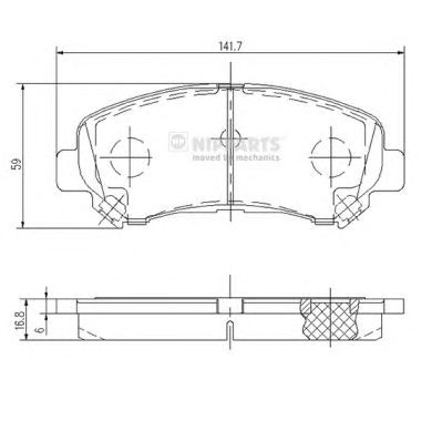 NIPPARTS j3601096 -  Комплект тормозных колодок, дисковый тормоз