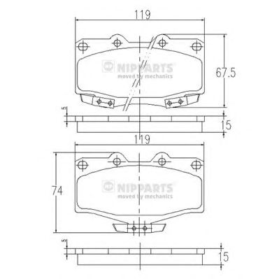 NIPPARTS j3602054 -  Комплект тормозных колодок, дисковый тормоз