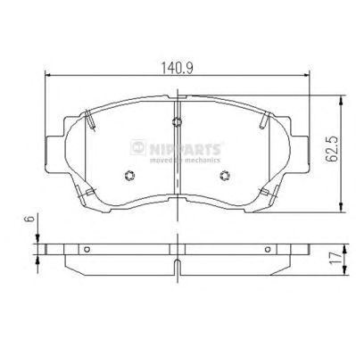 NIPPARTS j3602060 -  Комплект тормозных колодок, дисковый тормоз