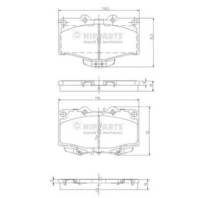 NIPPARTS j3602071 -  Комплект тормозных колодок, дисковый тормоз