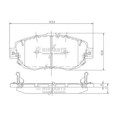 NIPPARTS j3602072 -  Комплект тормозных колодок, дисковый тормоз