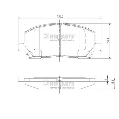 NIPPARTS j3602118 -  Комплект тормозных колодок, дисковый тормоз