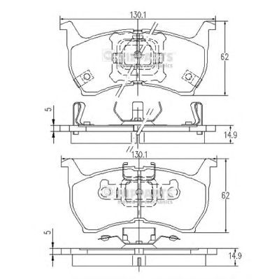NIPPARTS j3603001 -  Комплект тормозных колодок, дисковый тормоз