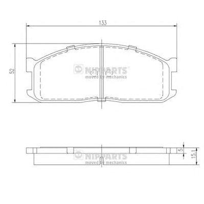 NIPPARTS j3603025 -  Комплект тормозных колодок, дисковый тормоз