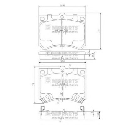 NIPPARTS j3603035 -  Комплект тормозных колодок, дисковый тормоз