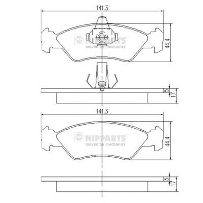 NIPPARTS j3603049 -  Комплект тормозных колодок, дисковый тормоз