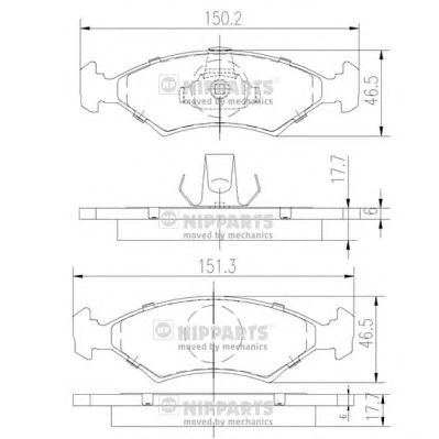 NIPPARTS j3603050 -  Комплект тормозных колодок, дисковый тормоз