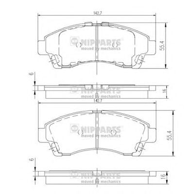 NIPPARTS j3603054 -  Комплект тормозных колодок, дисковый тормоз