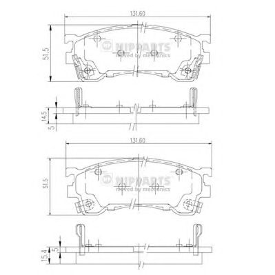 NIPPARTS j3603061 -  Комплект тормозных колодок, дисковый тормоз
