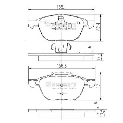 NIPPARTS j3603063 -  Комплект тормозных колодок, дисковый тормоз