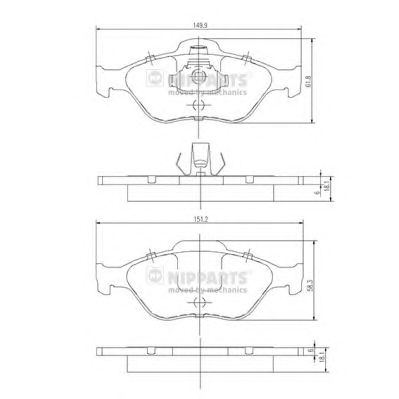 NIPPARTS j3603065 -  Комплект тормозных колодок, дисковый тормоз