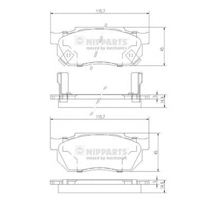 NIPPARTS j3604019 -  Комплект тормозных колодок, дисковый тормоз