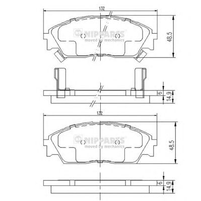 NIPPARTS j3604023 -  Комплект тормозных колодок, дисковый тормоз