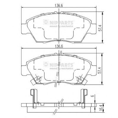 NIPPARTS j3604033 -  Комплект тормозных колодок, дисковый тормоз