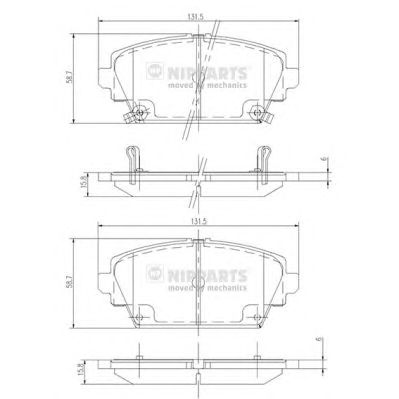 NIPPARTS j3604047 -  Комплект тормозных колодок, дисковый тормоз