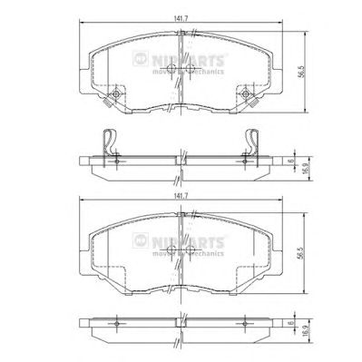 NIPPARTS j3604061 -  Комплект тормозных колодок, дисковый тормоз