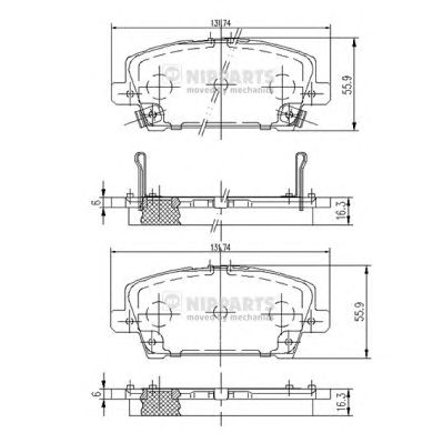 NIPPARTS j3604065 -  Комплект тормозных колодок, дисковый тормоз