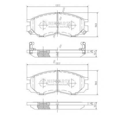 NIPPARTS j3605035 -  Комплект тормозных колодок, дисковый тормоз