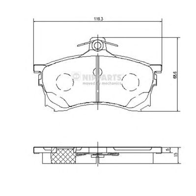 NIPPARTS j3605037 -  Комплект тормозных колодок, дисковый тормоз