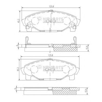 NIPPARTS j3606011 -  Комплект тормозных колодок, дисковый тормоз