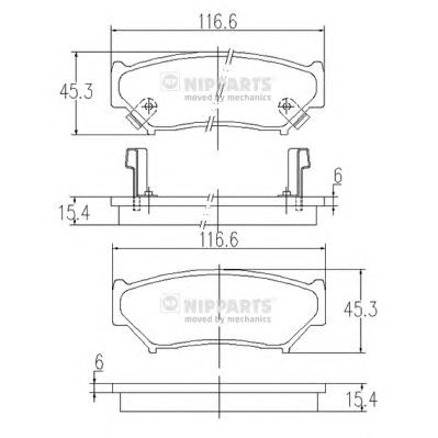 NIPPARTS j3608009 -  Комплект тормозных колодок, дисковый тормоз