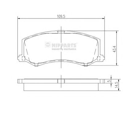 NIPPARTS j3608010 -  Комплект тормозных колодок, дисковый тормоз