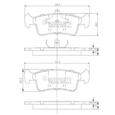 NIPPARTS j3608014 -  Комплект тормозных колодок, дисковый тормоз