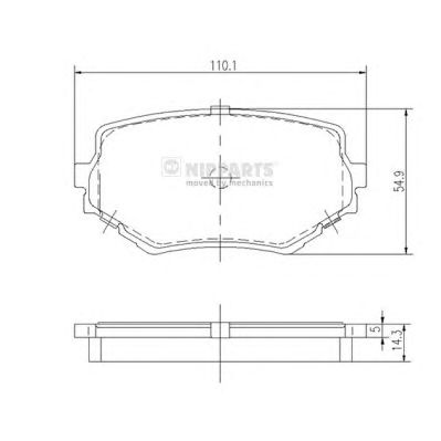 NIPPARTS j3608017 -  Комплект тормозных колодок, дисковый тормоз