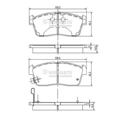 NIPPARTS j3608021 -  Комплект тормозных колодок, дисковый тормоз
