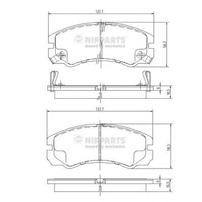 NIPPARTS j3609009 -  Комплект тормозных колодок, дисковый тормоз