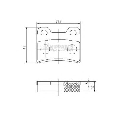 NIPPARTS j3610303 -  Комплект тормозных колодок, дисковый тормоз