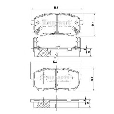 NIPPARTS j3610307 -  Комплект тормозных колодок, дисковый тормоз