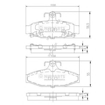 NIPPARTS j3610400 -  Комплект тормозных колодок, дисковый тормоз
