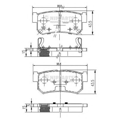 NIPPARTS j3610401 -  Комплект тормозных колодок, дисковый тормоз