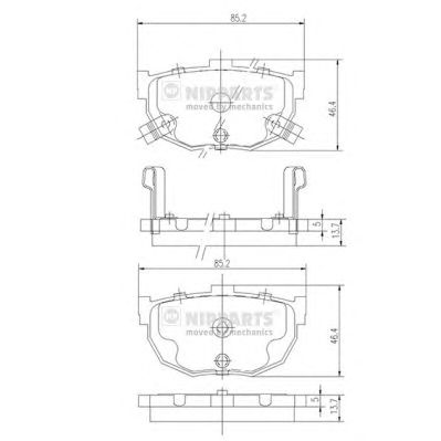 NIPPARTS j3610505 -  Комплект тормозных колодок, дисковый тормоз